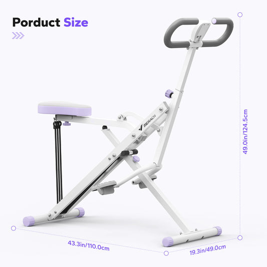 MERACH Squat Machine 2in1 Squat Rowing Machine Easy Setup Foldable Exercise Equipment Glute Trainer Machine Glutes Leg Home Fit