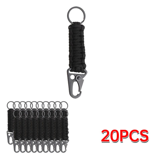 1/20PCS Outdoor Multi-Functional Bracelet Backpack Keychain Handwoven Sports Paracord Wrist Strap Hiking Camping Equipment